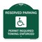 Signmission Reserved Parking Permit Required Towing Enforced W/ Graphic Alum Sign, 18" x 18", GW-1818-23057 A-DES-GW-1818-23057 - alternate 1
